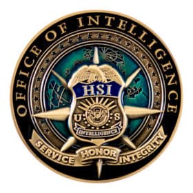 HSI Office of Intelligence Challenge Coin Front