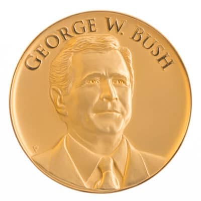 President George W Bush Gold Medallion Front