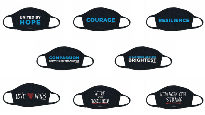 Safety masks with imprint