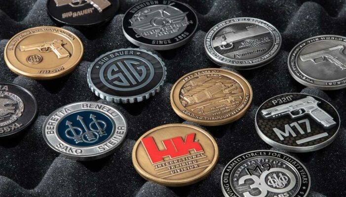 group of challenge coins provided by C. Forbes